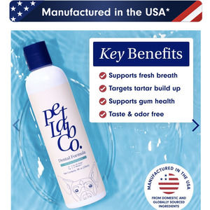 Pet Lab Co Dental Formula For Dogs 8 OZ Fresh Breath Clean Teeth Dental Hygiene